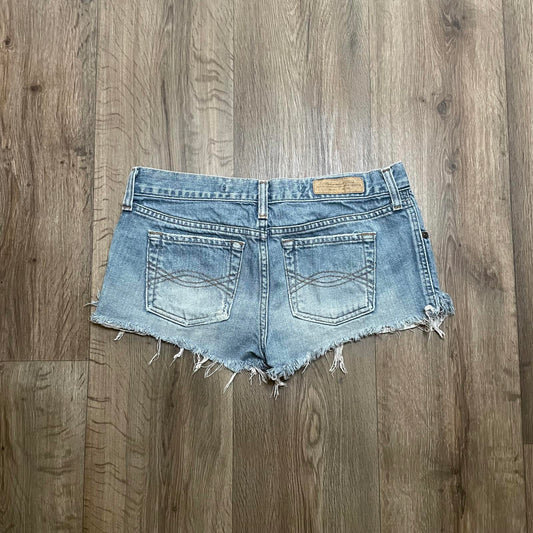 Abercrombie Pink Embroidery Micro Denim Shorts W32