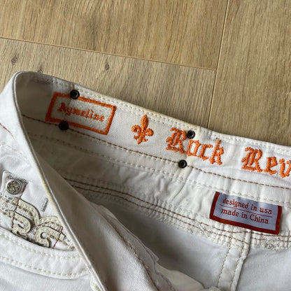 Rock Revival White Mini Y2K Shorts