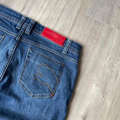 Vintage Puma Embroidered Dark Wash Jeans