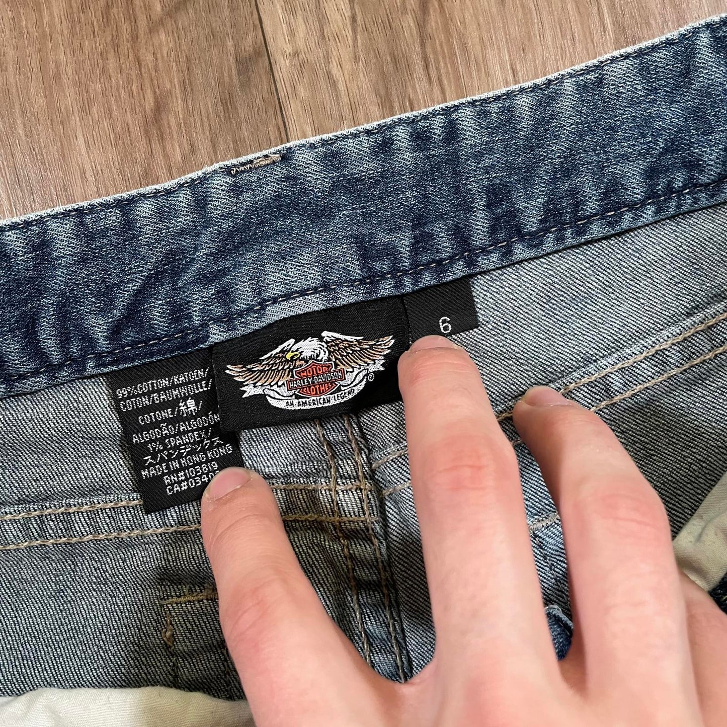 Harley Davidson Straight Leg Jeans Embroidered Pockets