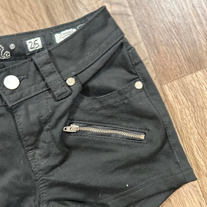 Miss Me Black Zipper Shorts