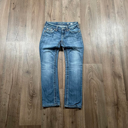 Miss Me Embroidered Detail Straight Jeans
