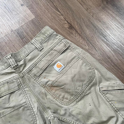 Carhartt Cream Carpenter Trousers Paint Detail