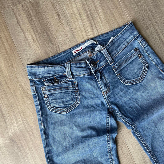 Only Low Waisted Y2K Style Boot Cut Jeans