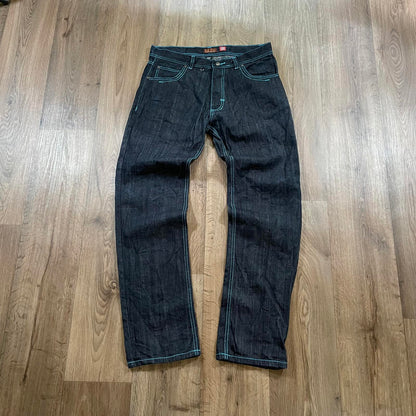 Risk Jean Blue Embroidered Black Jean