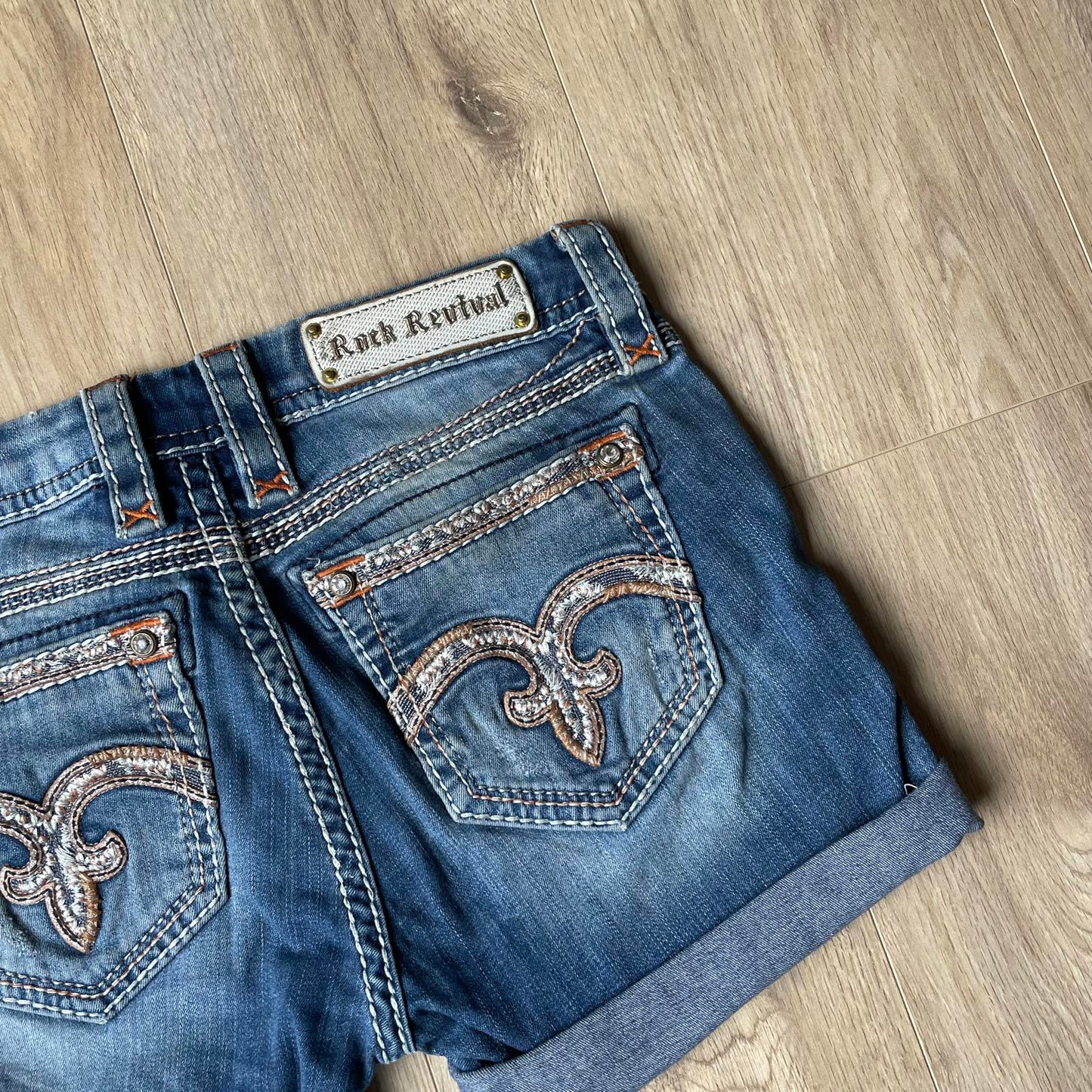 Rock Revival Embroidered Mini Shorts