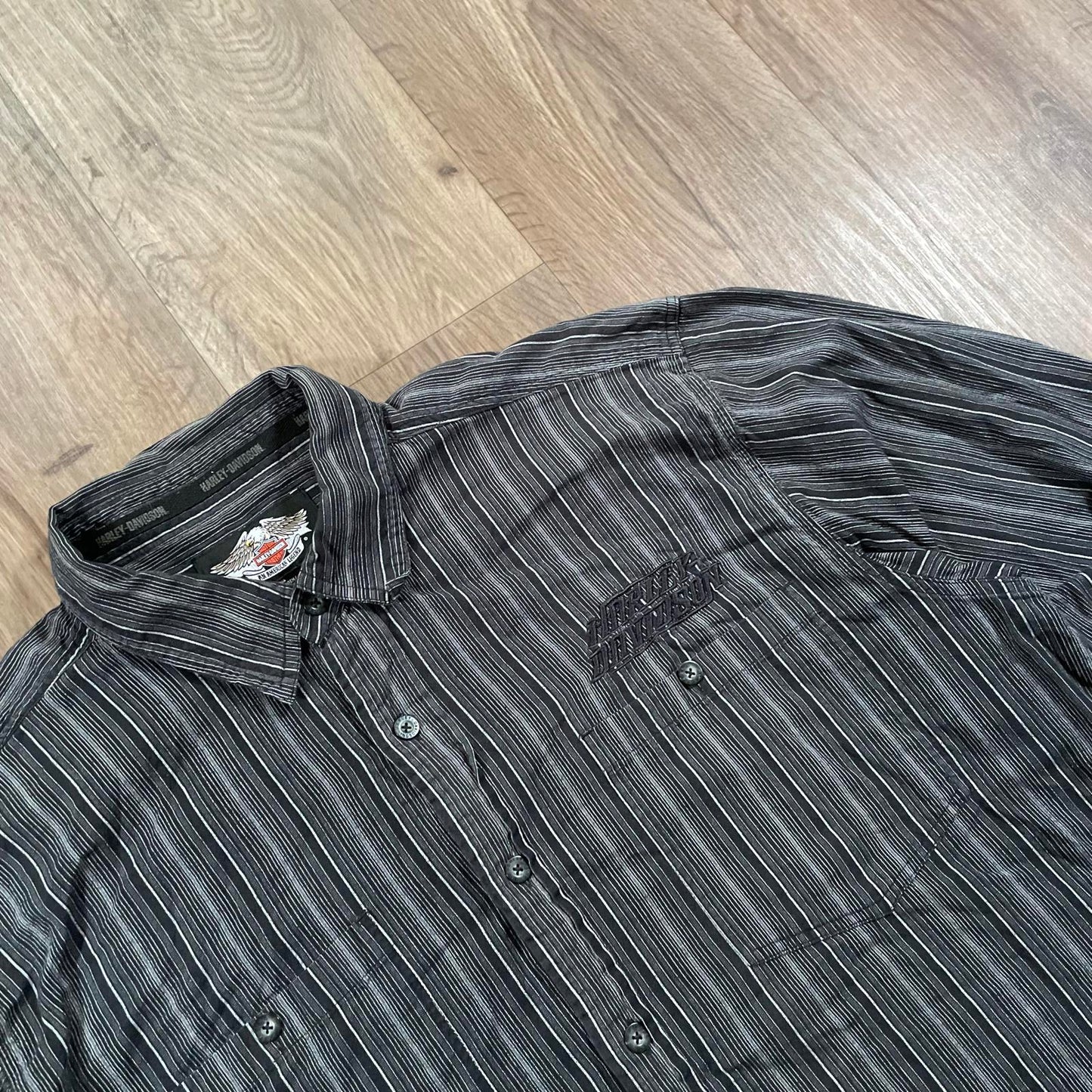 Harley Davidson Striped Shirt Black