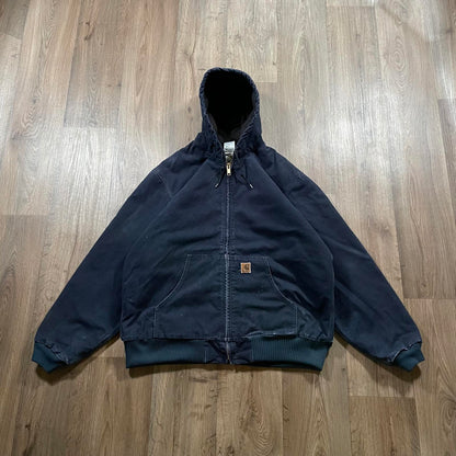 Carhartt Navy Active Jacket Quilted Lining