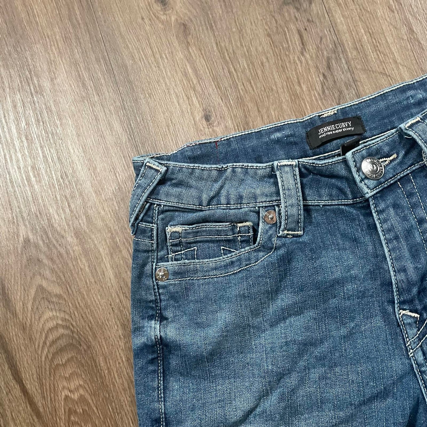 True Religion Y2K Low Waisted Denim Shorts