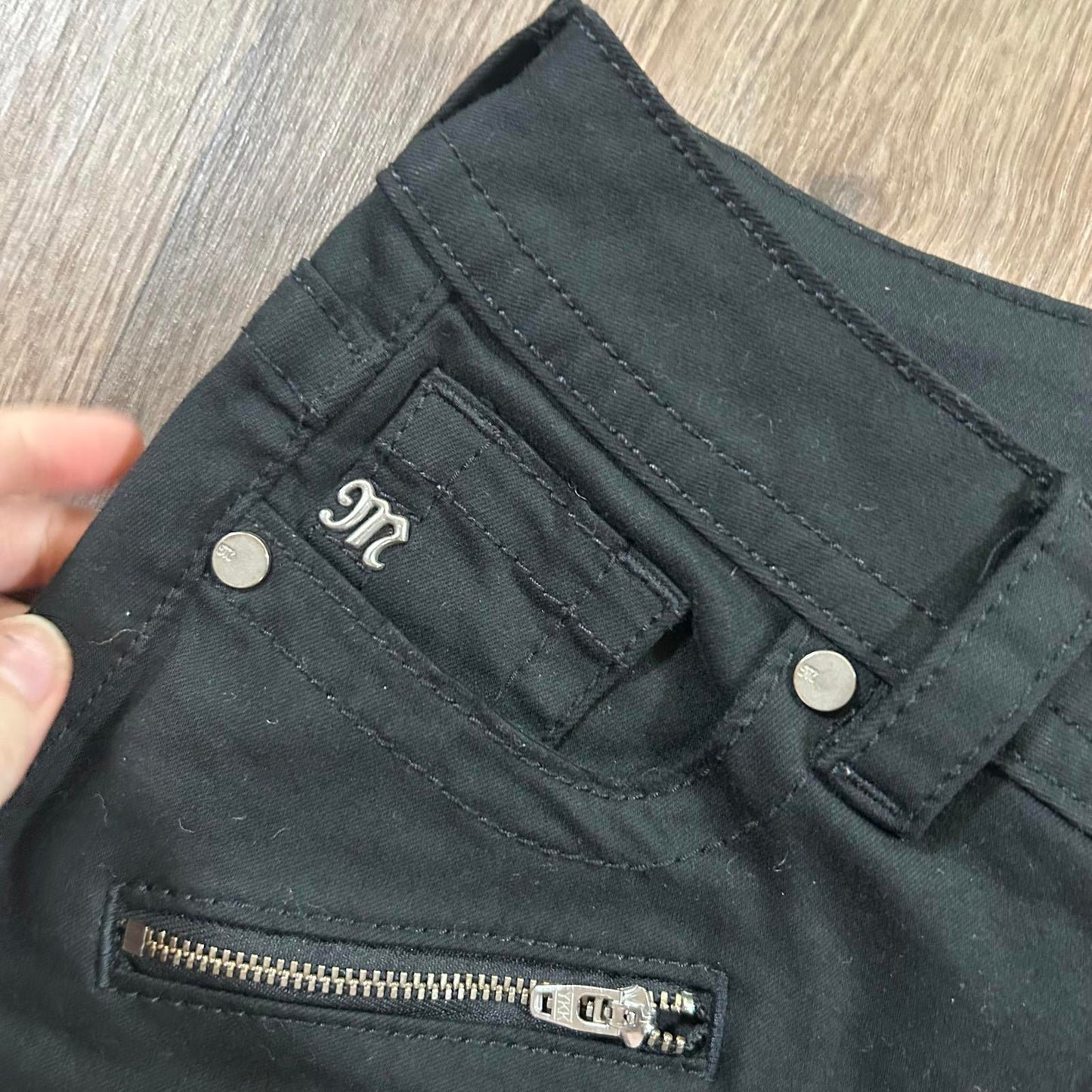 Miss Me Black Zipper Shorts