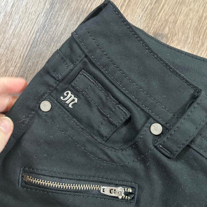 Miss Me Black Zipper Shorts