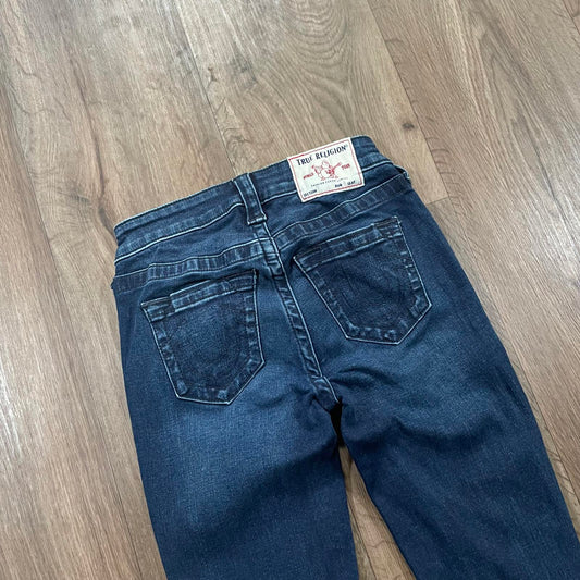 True Religion Blue Mid Rise Skinny Jeans W24 L28