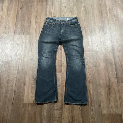 Guess Embroidered Dark Boot Cut Jeans W32 L34