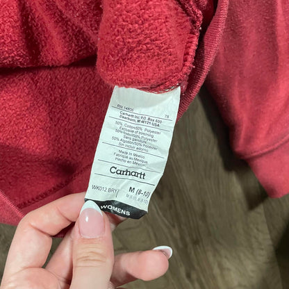 Carhartt Red Zip Embroidered Hoodie