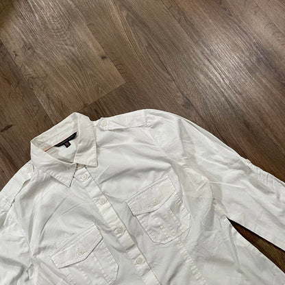 Victoria Secret White Fitted Long Sleeve Shirt