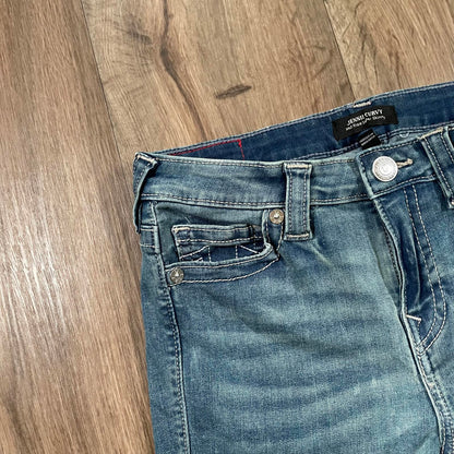 True Religion Jennie Curvy Blue Skinny Jeans W29 L28