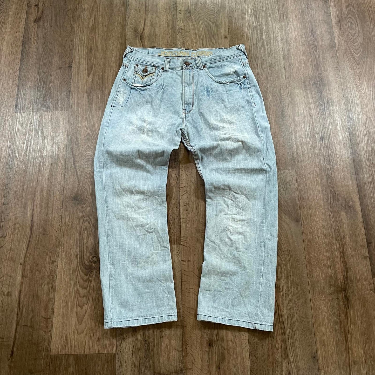 Jordan Carig Light Wash Embroidered Jeans