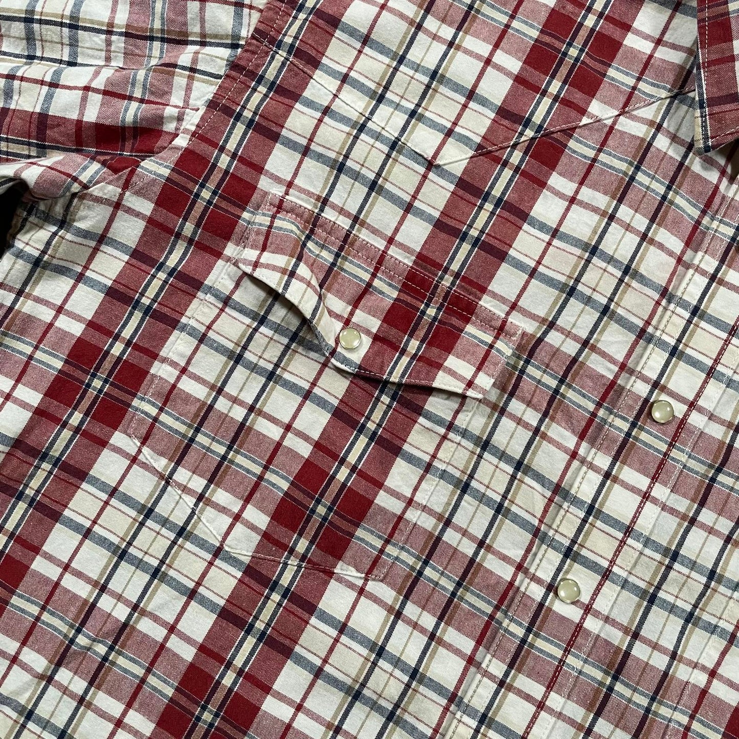 Wrangler Red Button-Up Short Sleeve Shirt Large