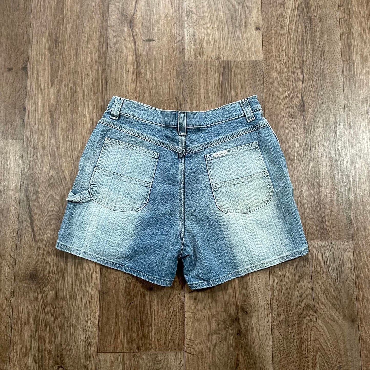 Vintage Light Wash Denim Carpenter Shorts