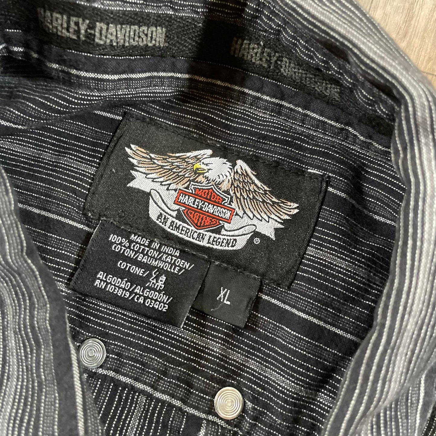 Harley Davidson Striped Shirt Black