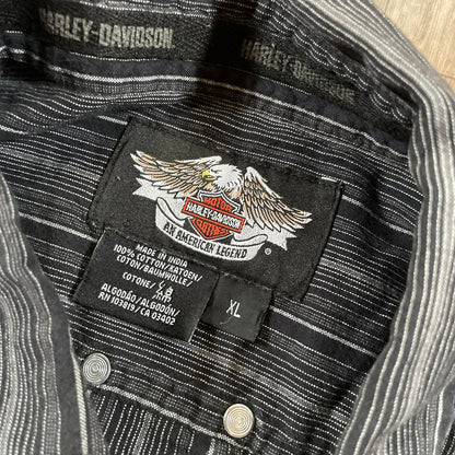 Harley Davidson Striped Shirt Black
