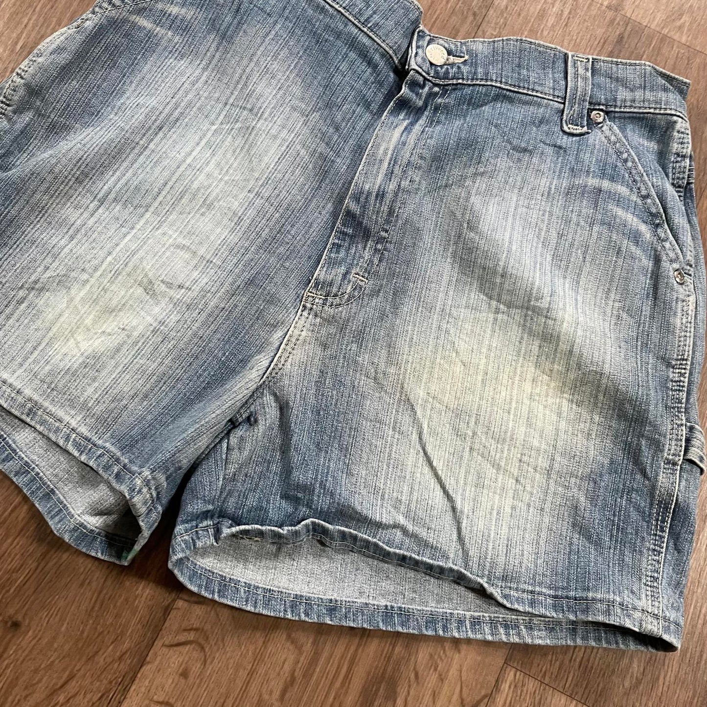 Vintage Light Wash Denim Carpenter Shorts