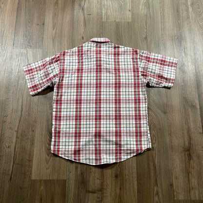 Wrangler Red Button-Up Short Sleeve Shirt Large