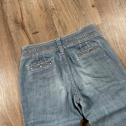 Diamante Straight Leg Gem Embroidered Y2K Jeans
