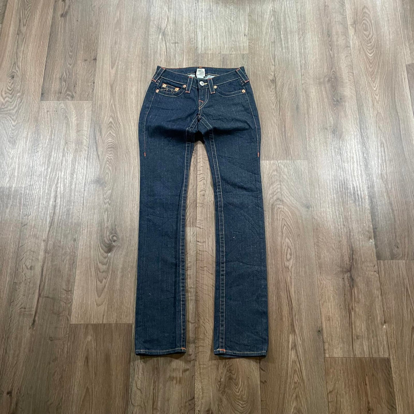 True Religion Dark Blue Straight Jeans Low Rise – W28 L35