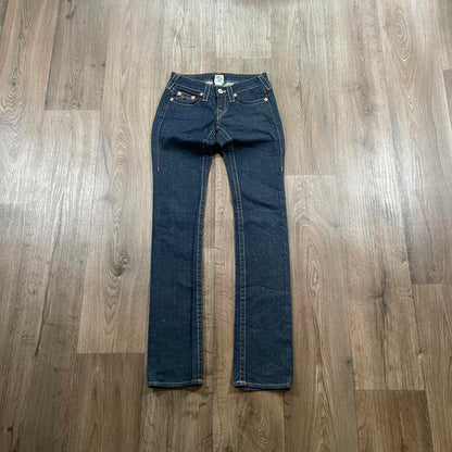 True Religion Dark Blue Straight Jeans Low Rise – W28 L35