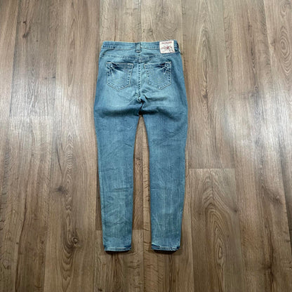 True Religion Jennie Curvy Blue Skinny Jeans W29 L28
