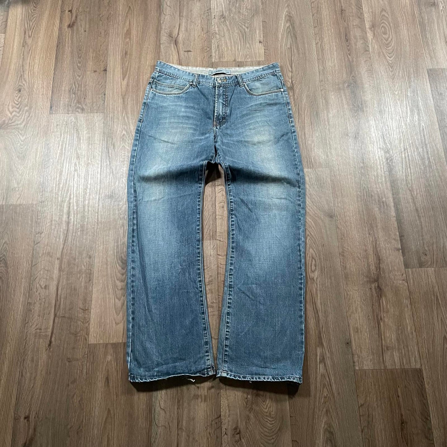 Vintage Embroidered Baggy Jeans Blue