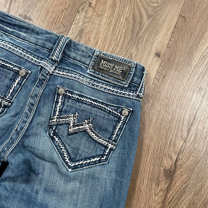 Miss Me Embroidered Detail Straight Jeans