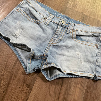 Y2K Low Waisted Blue Micro Denim Shorts