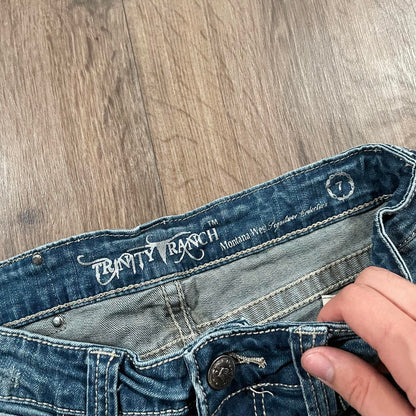 Trinity Ranch Cross Embroidered Boot Cut Jeans W28 L33