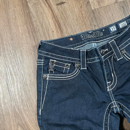 Miss Me Navy Studded Straight Jeans
