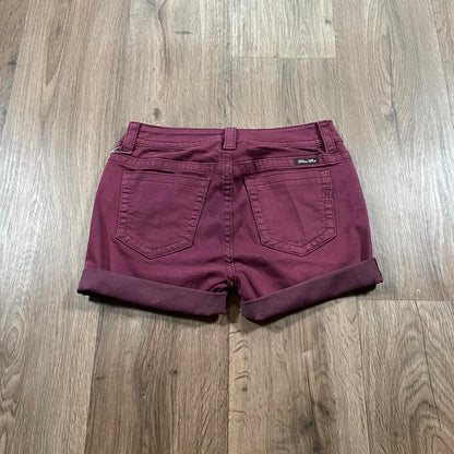 Miss Me Burgundy Mini Shorts Y2K