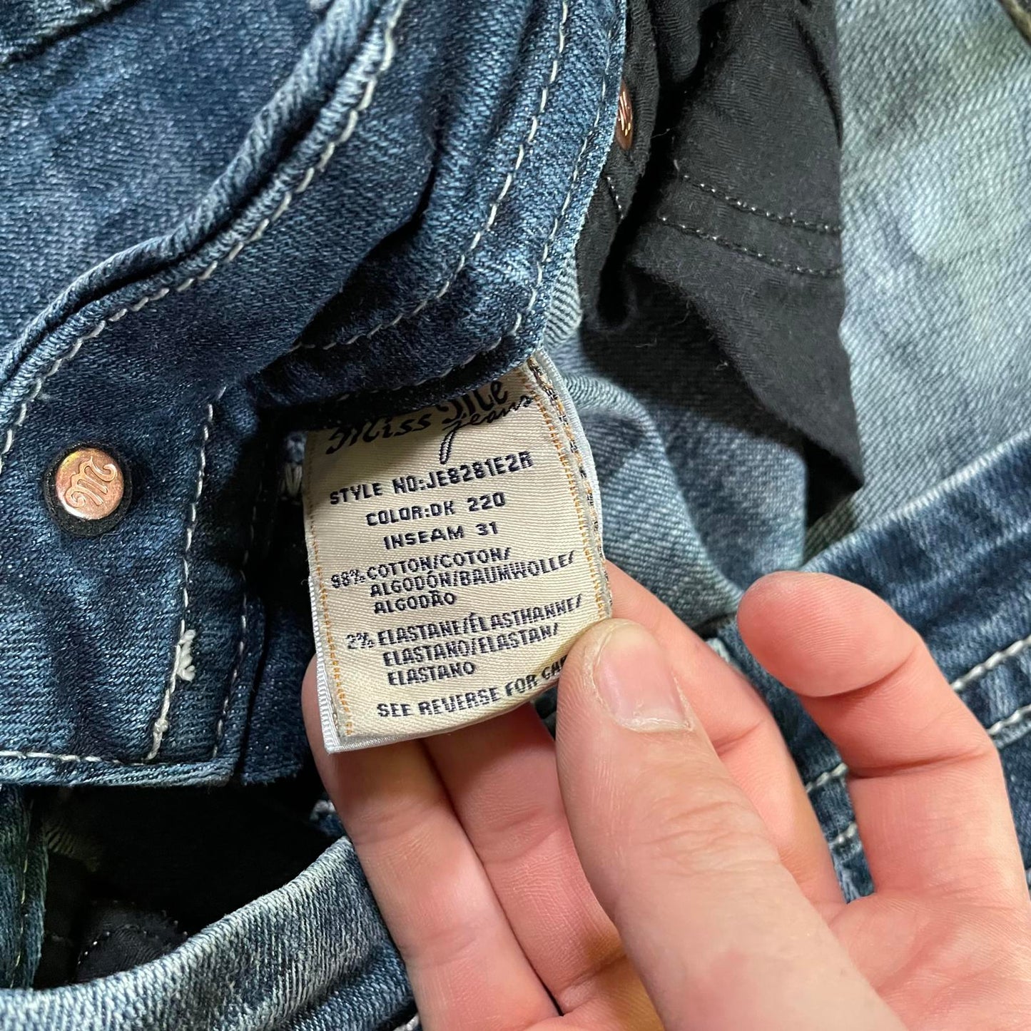 Miss Me Mid Rise Boot Cut Jeans Sequin Pockets