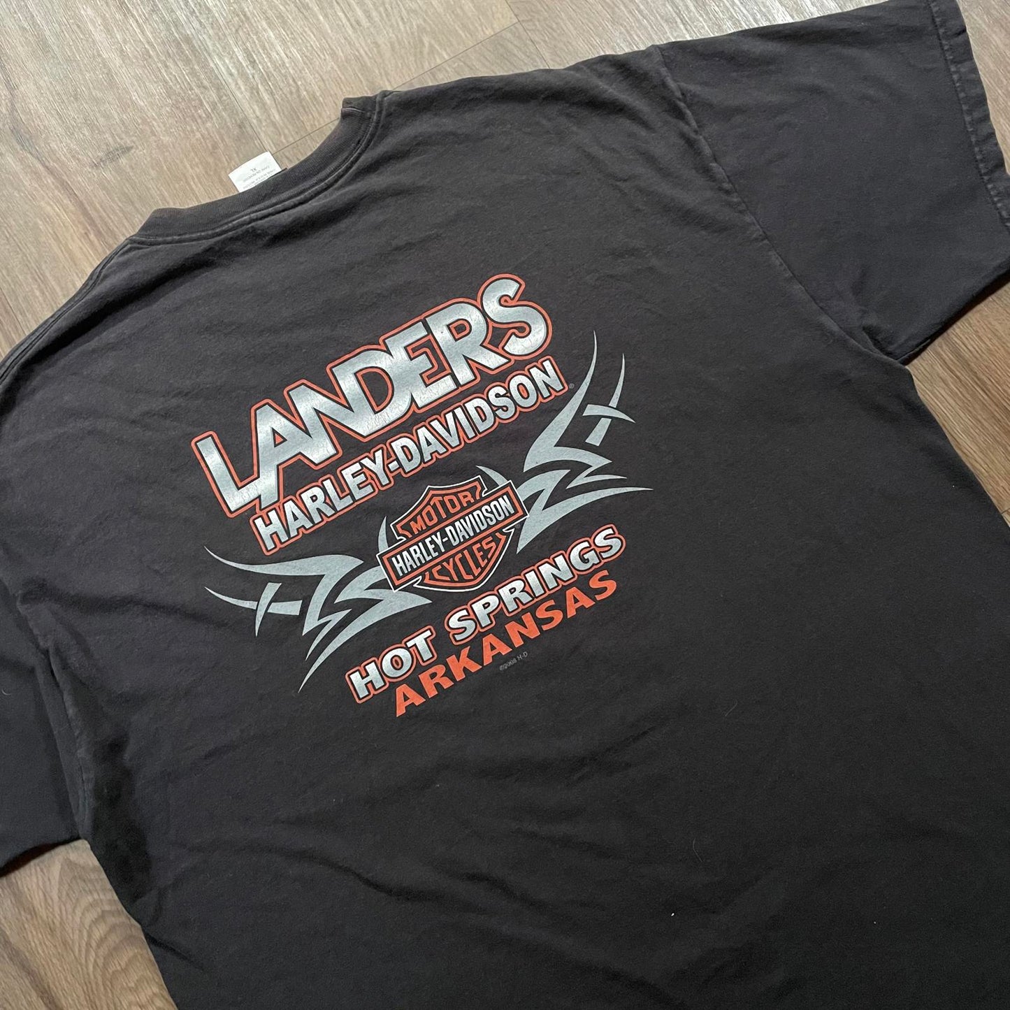 Vintage Harley Davidson 2008 "Forged in Iron" Print T-Shirt Black