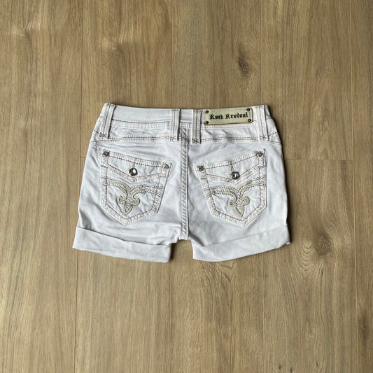 Rock Revival White Mini Y2K Shorts