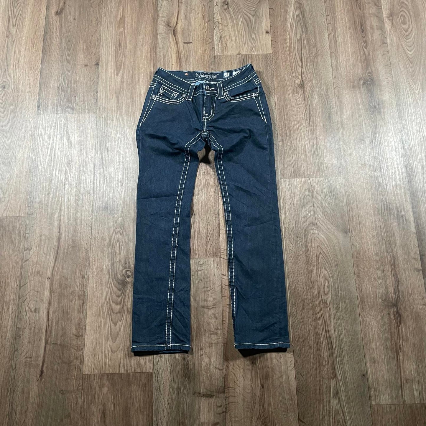 Miss Me Navy Studded Straight Jeans