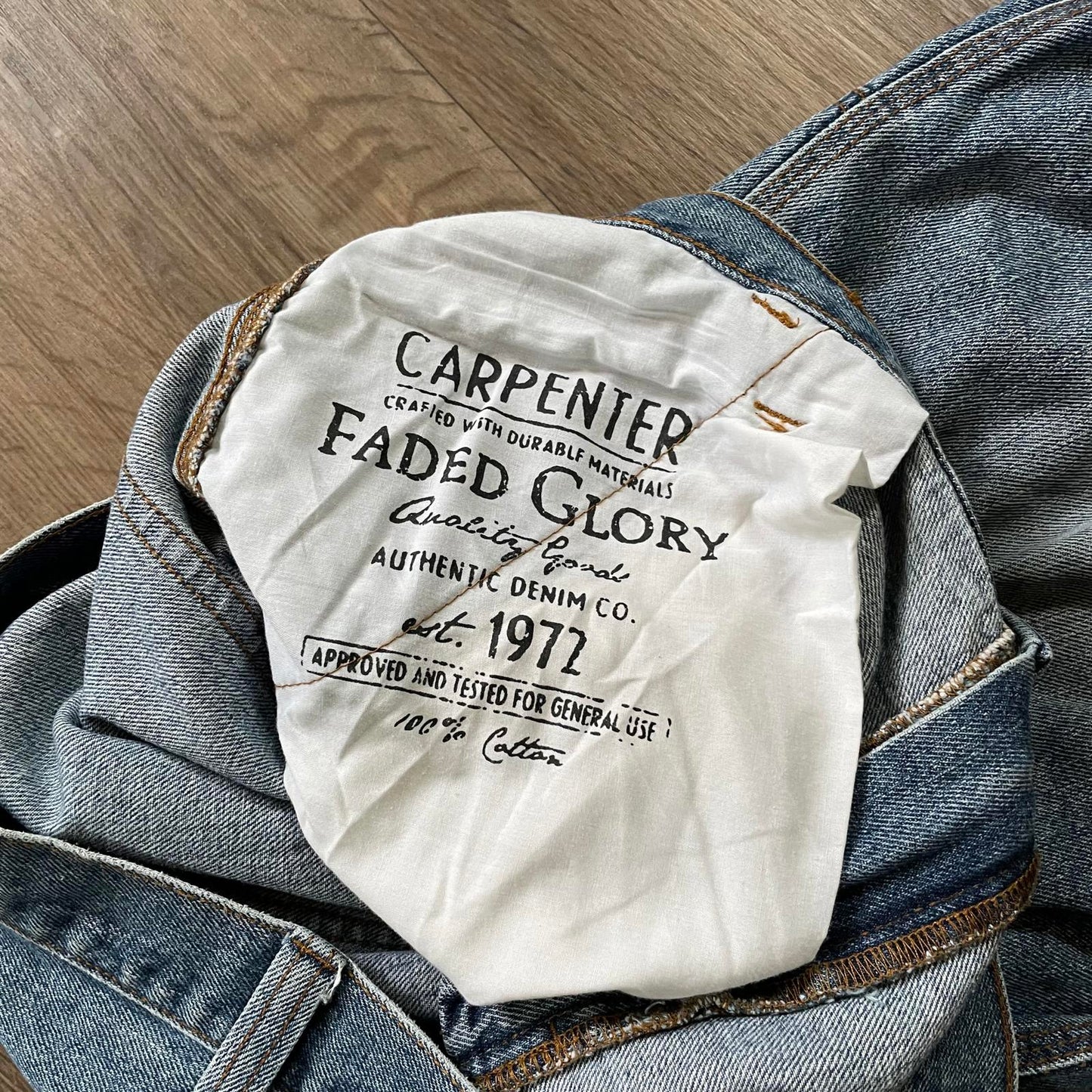 Vintage Light Blue Carpenter Denim Shorts