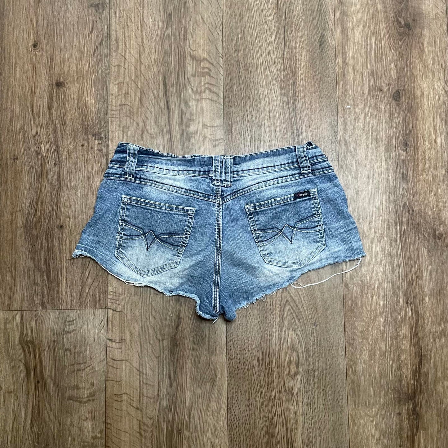 Angels Studded Micro Denim Shorts W28