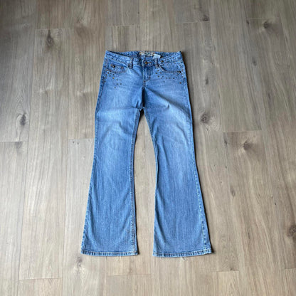 Mudd Studded Y2K Style Low Rise Boot Cut Jeans W31 L32