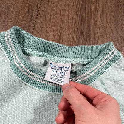 Vintage Champion Embroidered Turquoise Sweatshirt Reverse Weave