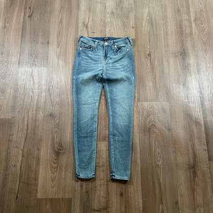 True Religion Jennie Curvy Blue Skinny Jeans W29 L28