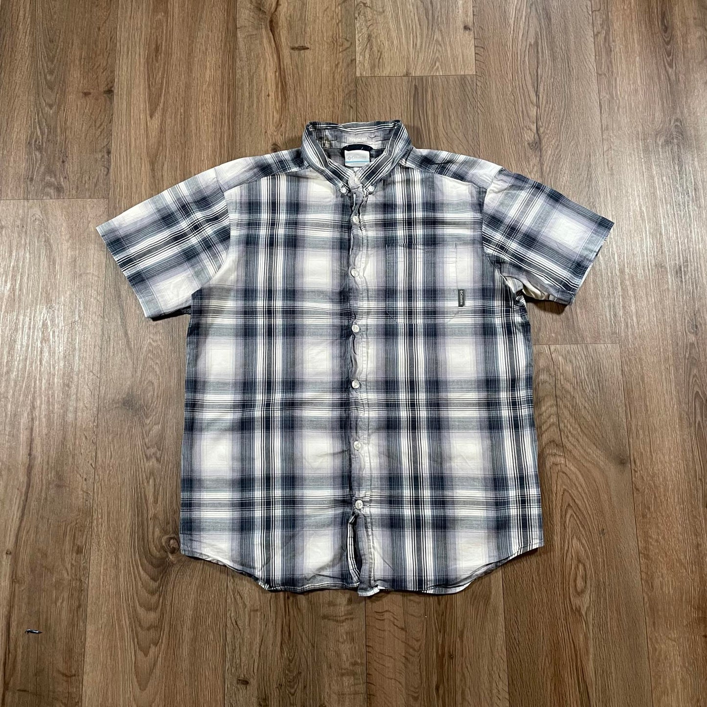 Columbia Blue Check Shirt Short Sleeve