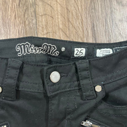 Miss Me Black Zipper Shorts