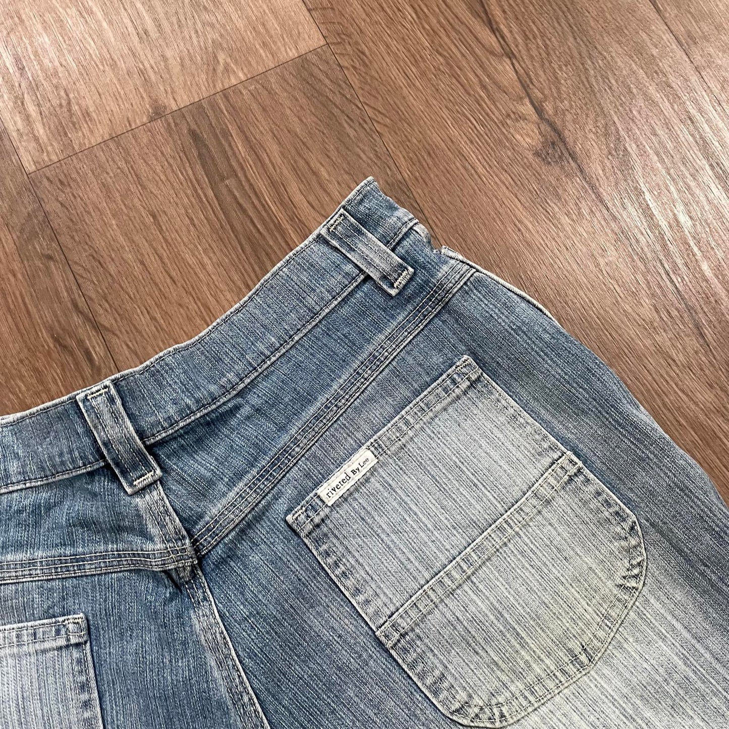 Vintage Light Wash Denim Carpenter Shorts