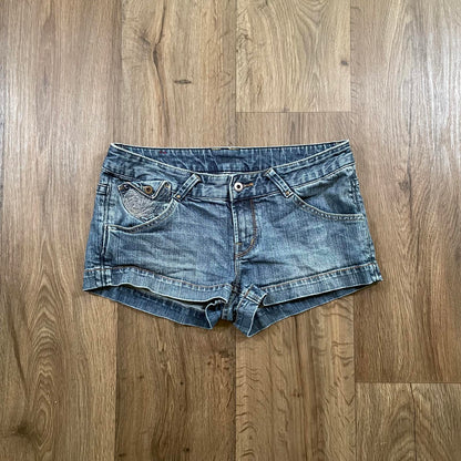 X2 Y2K Embroidered Mini Shorts W30